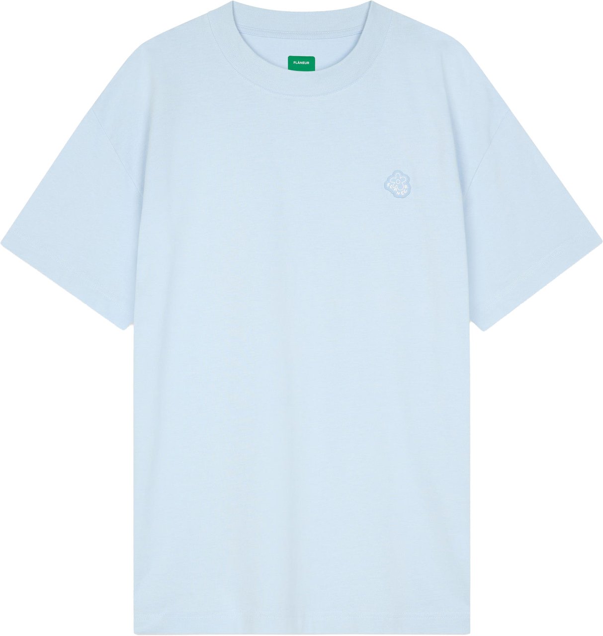 FLÂNEUR Rubber blossom t-shirt | Light Blue Blauw