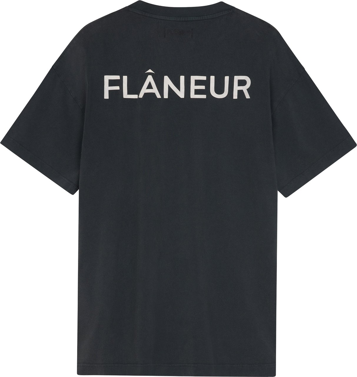 FLÂNEUR Double Logo T-Shirt Washed | Black Zwart