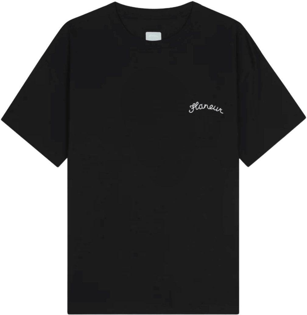 FLÂNEUR Signature T-shirt ZWART Zwart
