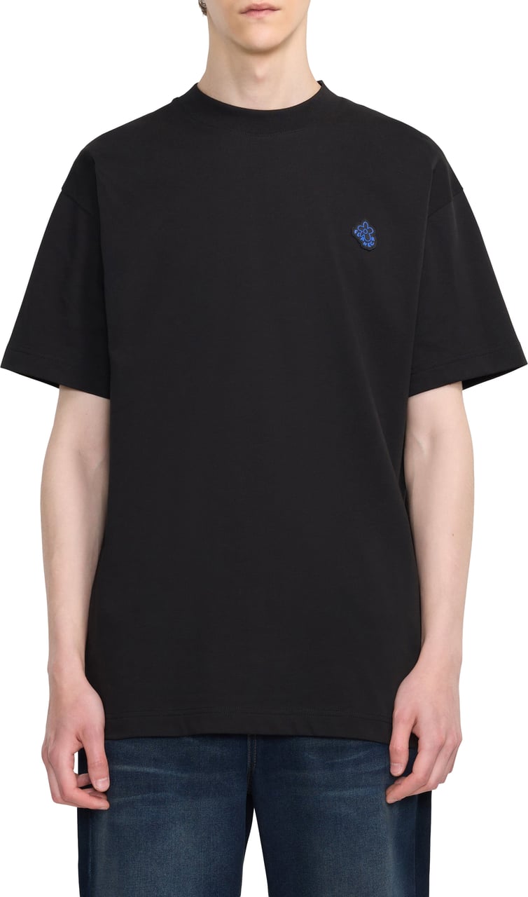FLÂNEUR Rubber Blossom T-Shirt | Black Zwart