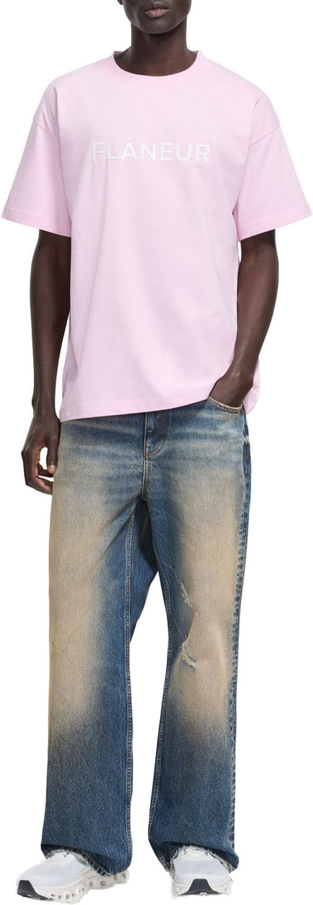 FLÂNEUR Printed Logo T-Shirt | Pink Roze