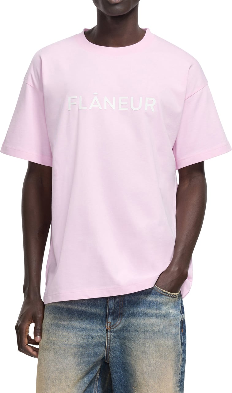 FLÂNEUR Printed Logo T-Shirt | Pink Roze