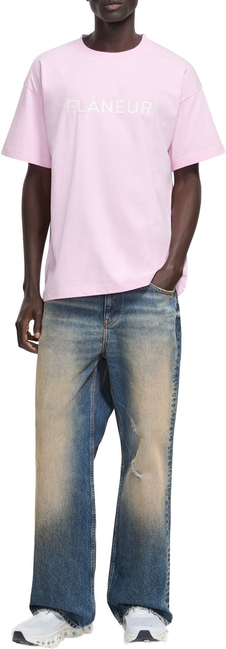 FLÂNEUR Printed Logo T-Shirt | Pink Roze