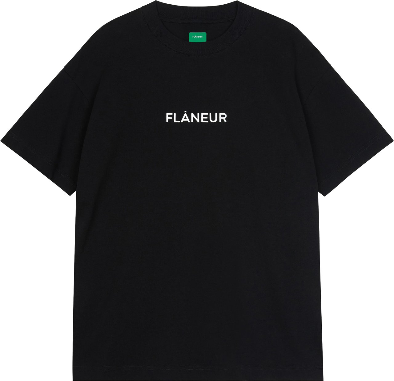 FLÂNEUR Box Logo T-Shirt | Black Zwart