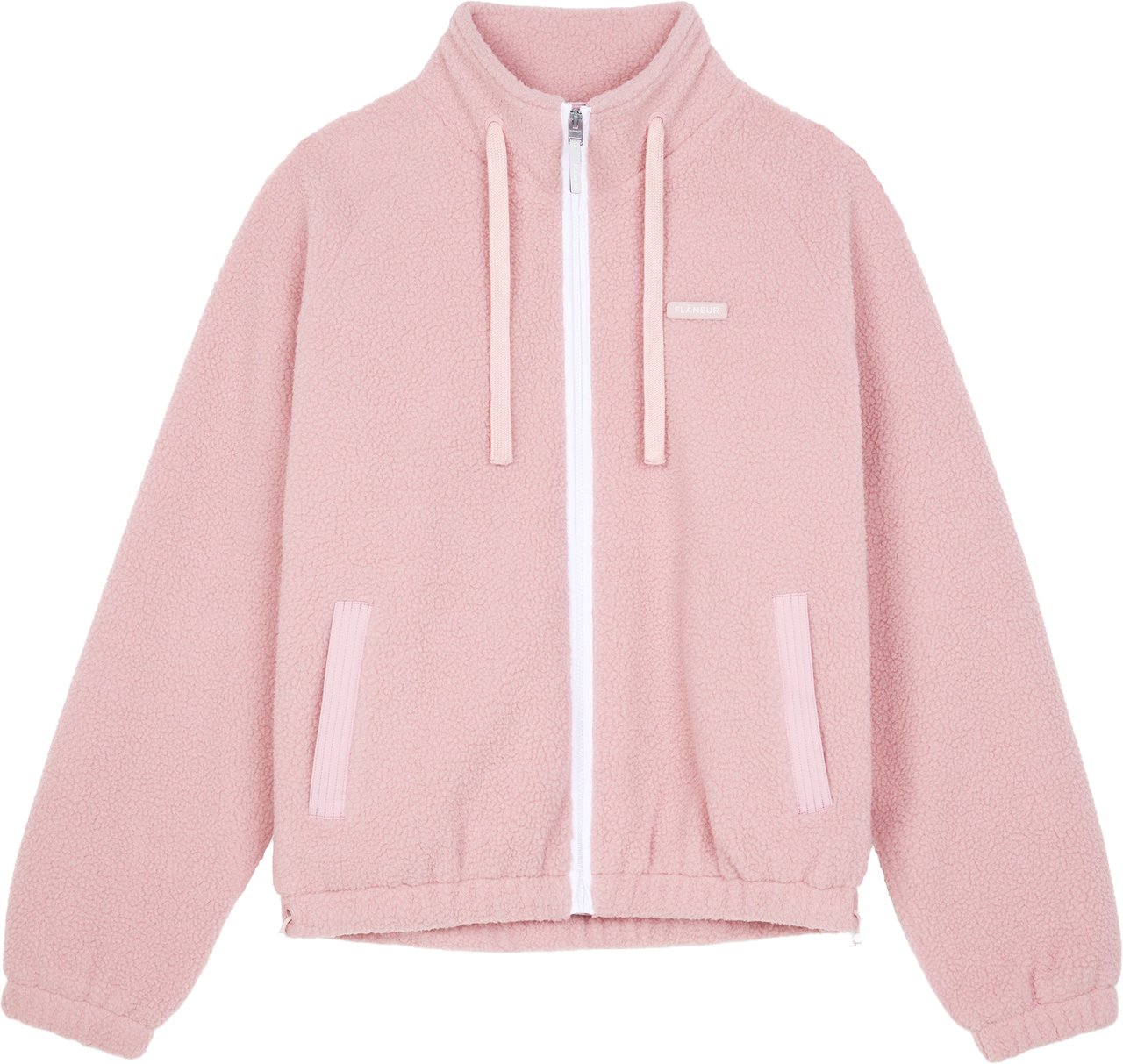 FLÂNEUR Frosted Badge Fleece Jacket | Pink Roze