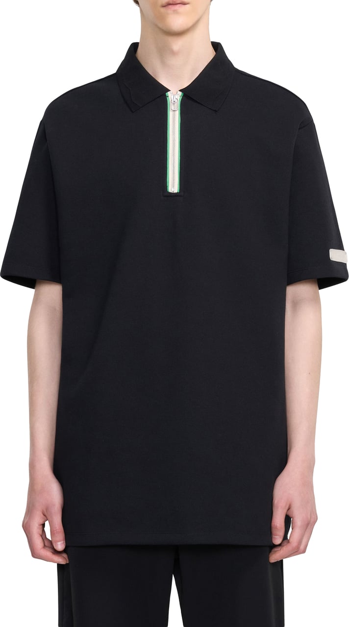 FLÂNEUR Zip Polo | Black Zwart