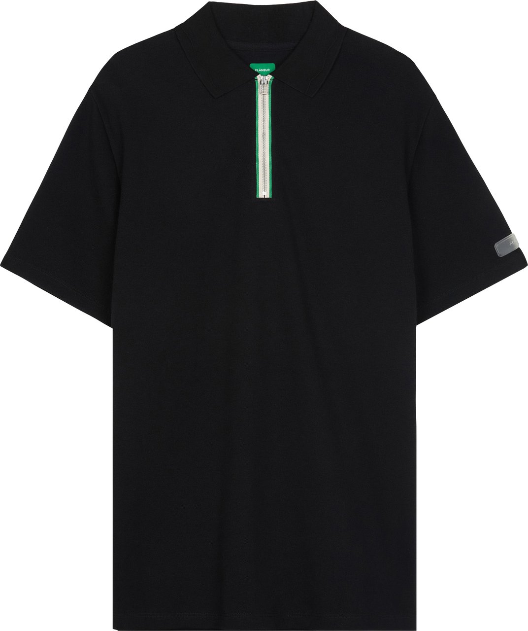 FLÂNEUR Zip Polo | Black Zwart