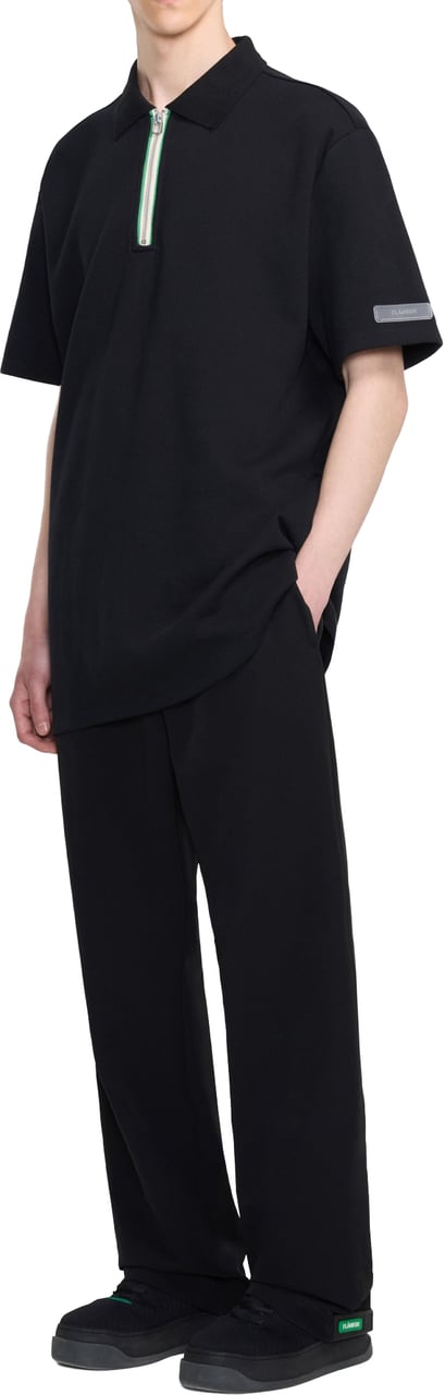 FLÂNEUR Zip Polo | Black Zwart