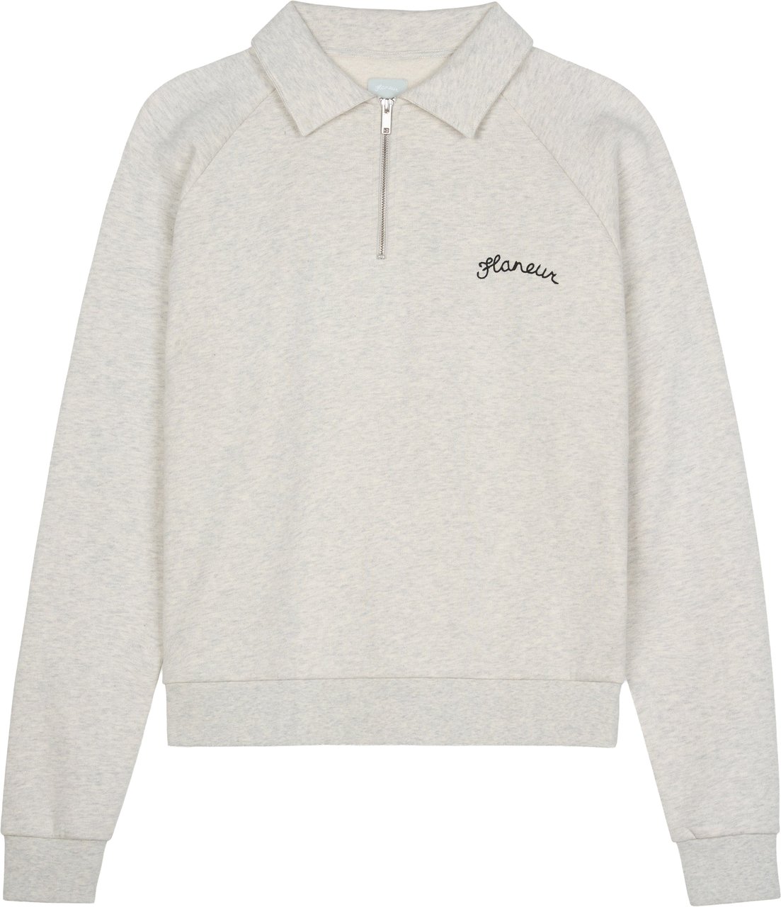 FLÂNEUR Signature Raglan Half Zip | Heather Grey Grijs