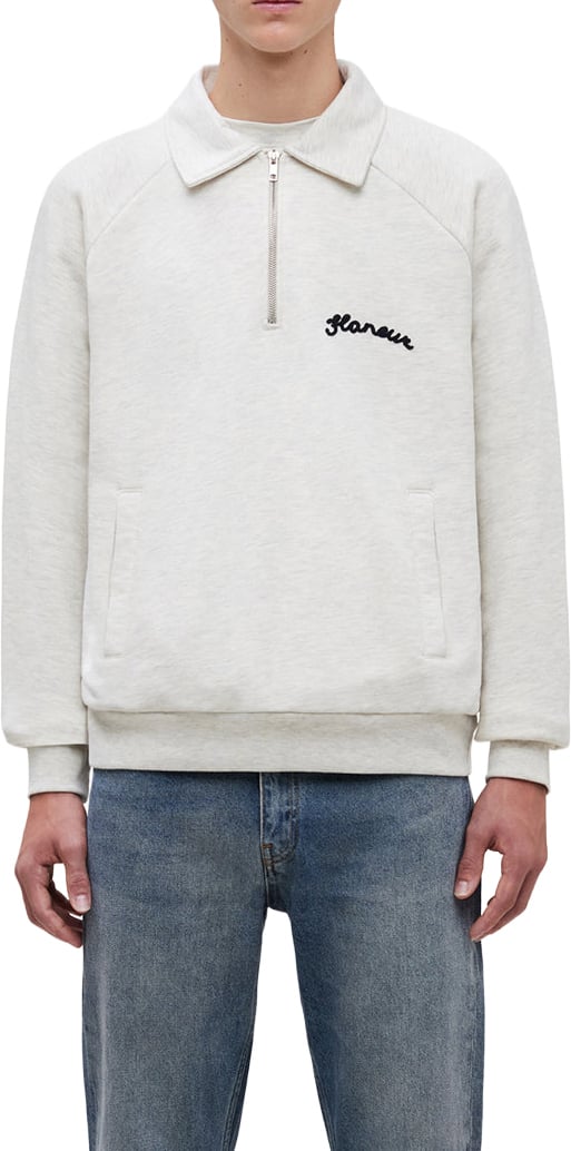 FLÂNEUR Signature Raglan Half Zip | Heather Grey Grijs