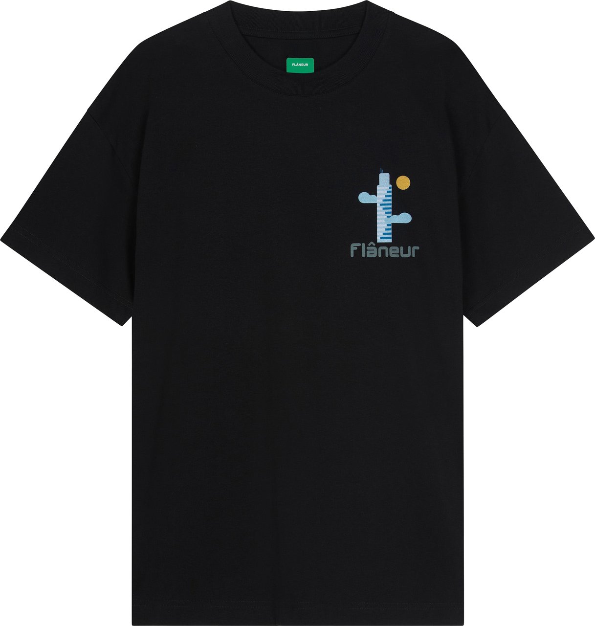 FLÂNEUR Festival Map T-Shirt | Black Zwart