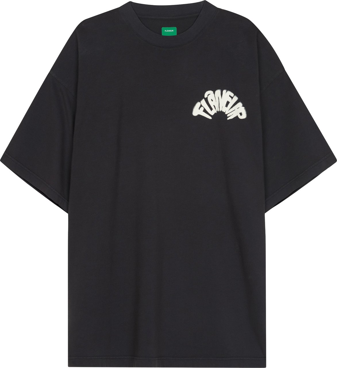FLÂNEUR Sounds Good T-Shirt | Washed Black Zwart