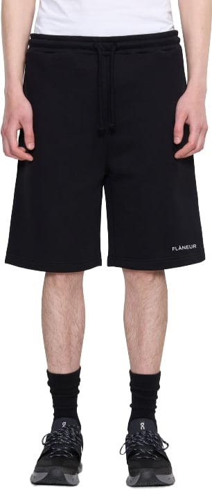 FLÂNEUR Logo Shorts | Black Zwart