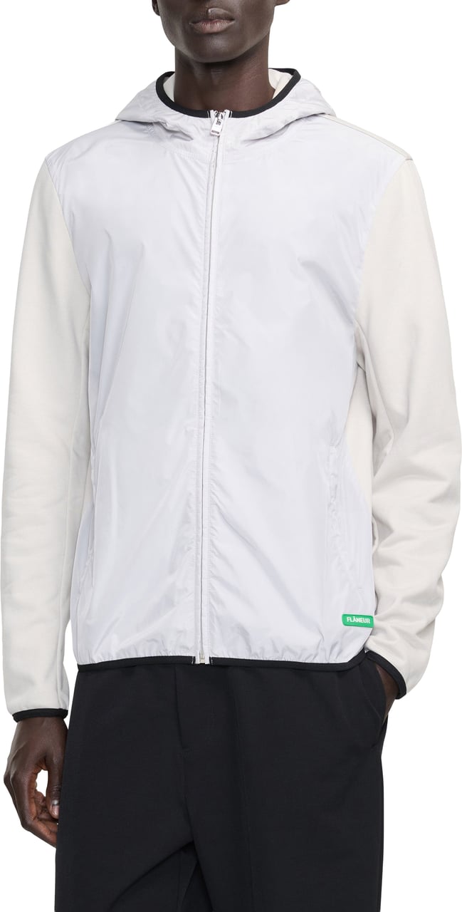 FLÂNEUR Badge Technical Zip-Up | Light Grey Grijs