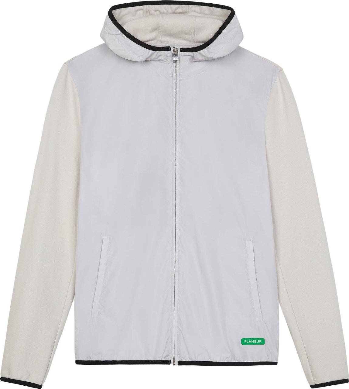 FLÂNEUR Badge Technical Zip-Up | Light Grey Grijs
