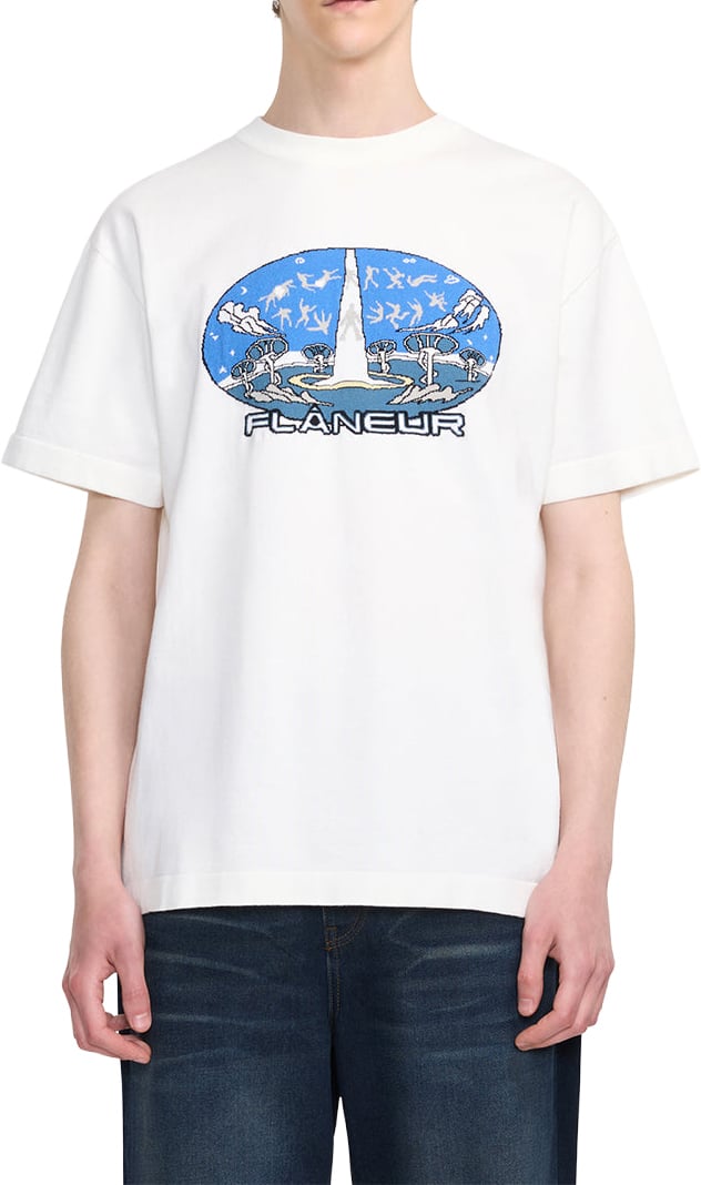 FLÂNEUR Knitted Euphoric T-Shirt | White Wit