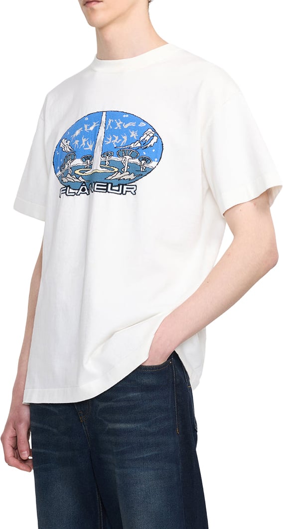 FLÂNEUR Knitted Euphoric T-Shirt | White Wit