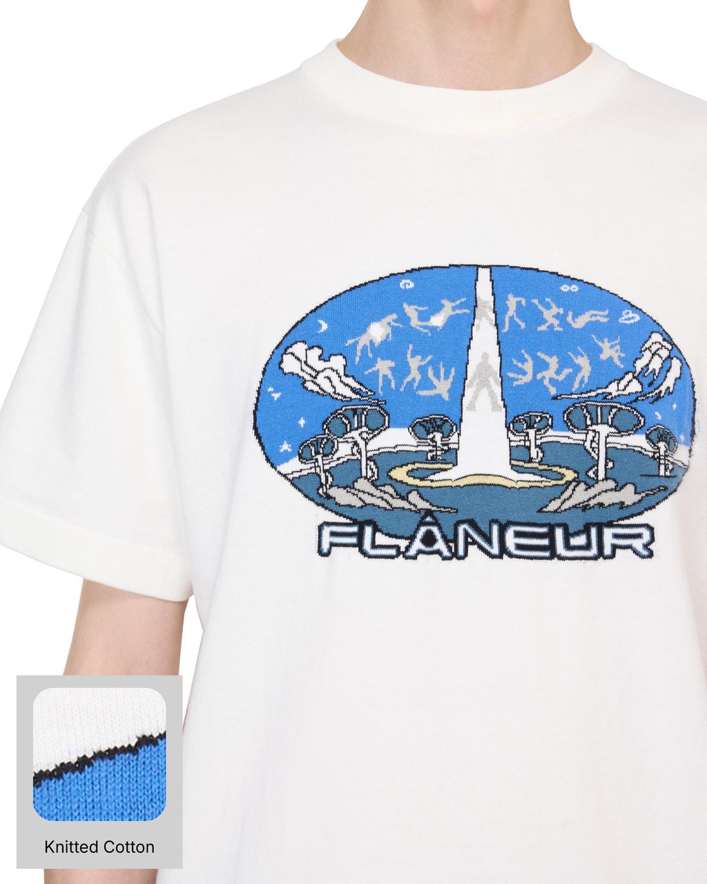 FLÂNEUR Knitted Euphoric T-Shirt | White Wit