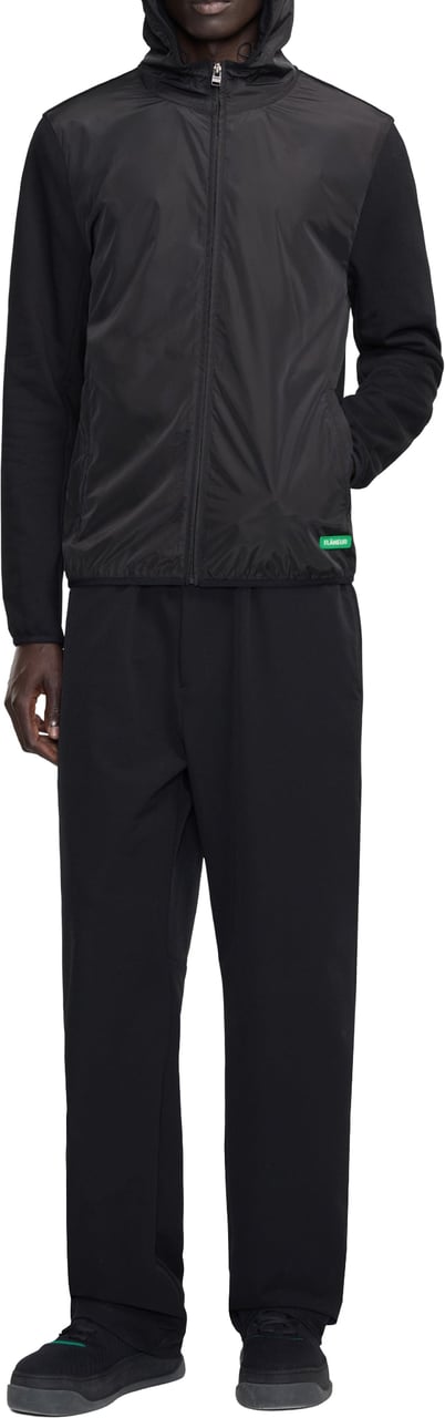 FLÂNEUR Badge Technical Zip-Up | Black Zwart