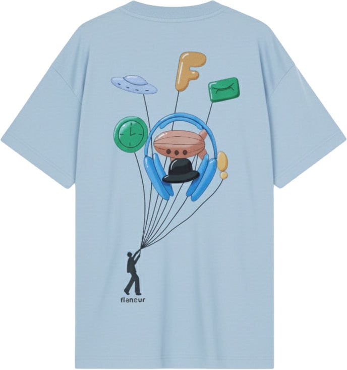 FLÂNEUR Inflatables T-Shirt | Light Blue Blauw