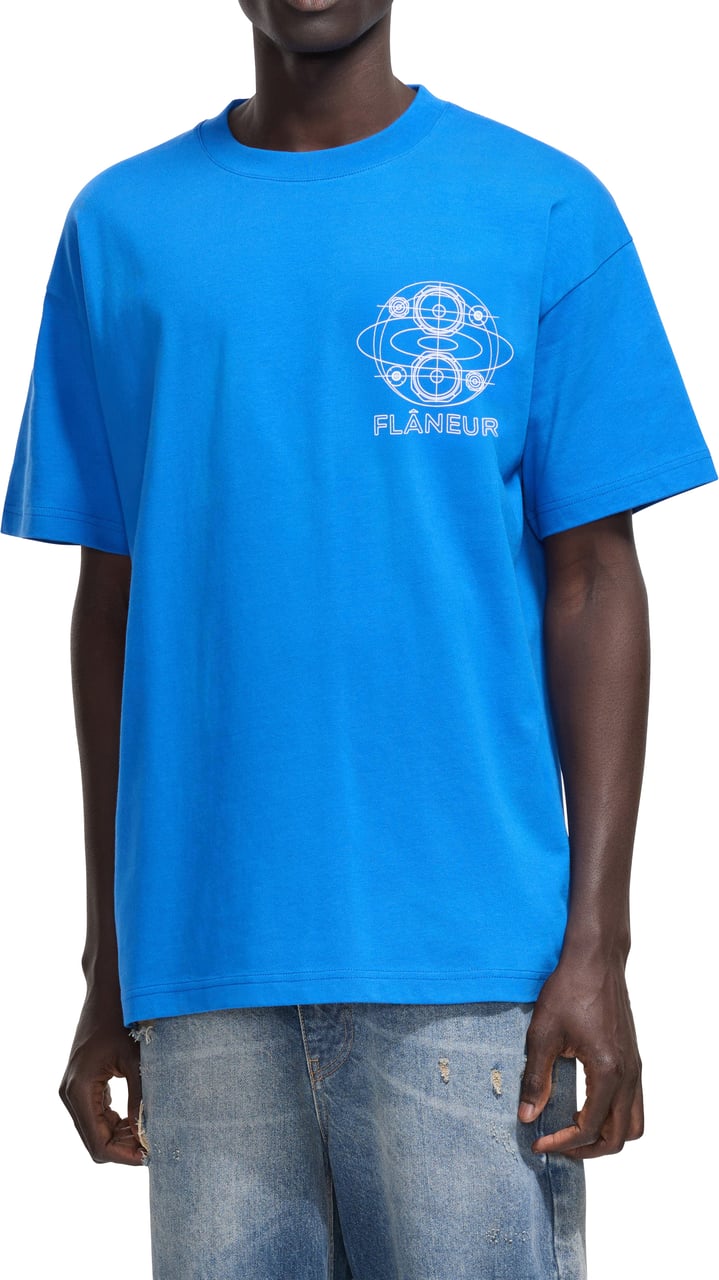 FLÂNEUR Speaker T-Shirt | Blue/White Blauw