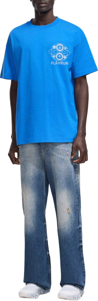 FLÂNEUR Speaker T-Shirt | Blue/White Blauw
