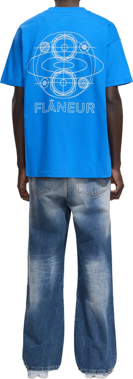 FLÂNEUR Speaker T-Shirt | Blue/White Blauw