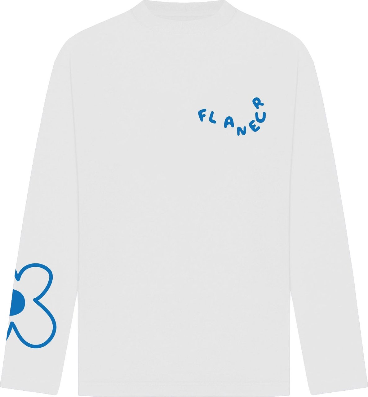 FLÂNEUR Blossom Long Sleeve | White/Blue Wit