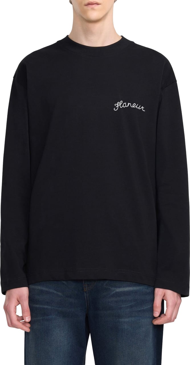 FLÂNEUR Signature Long Sleeve | Black Zwart
