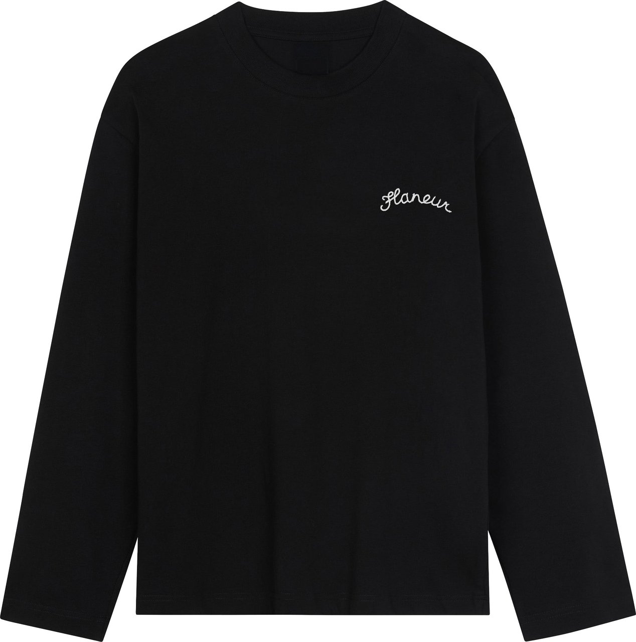 FLÂNEUR Signature Long Sleeve | Black Zwart