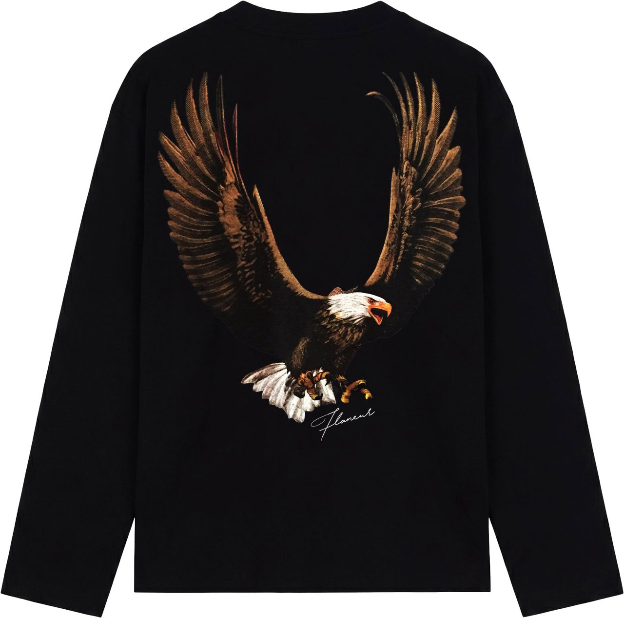 FLÂNEUR Eagle Long Sleeve | Black Zwart