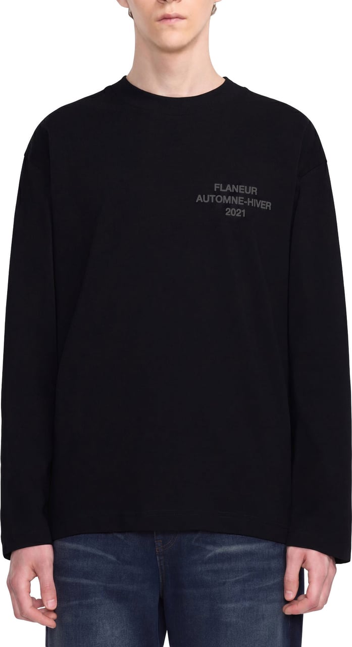 FLÂNEUR Eagle Long Sleeve | Black Zwart