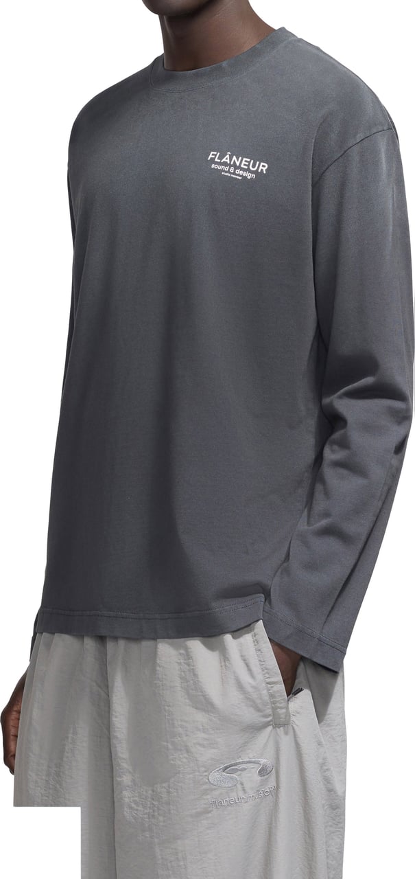 FLÂNEUR Sound & Design Studio Member Long Sleeve | Washed Black Zwart