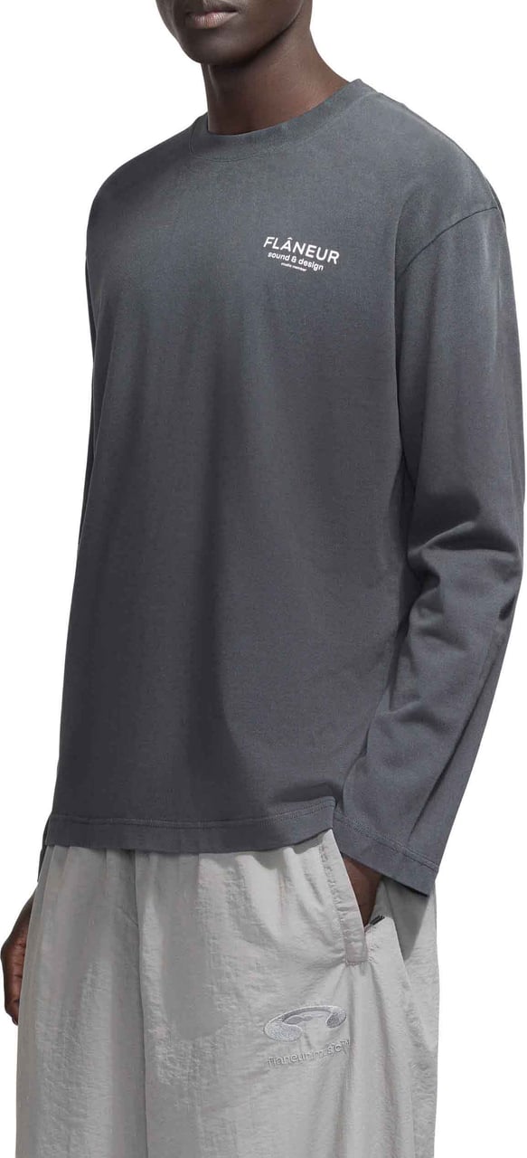 FLÂNEUR Sound & Design Studio Member Long Sleeve | Washed Black Zwart