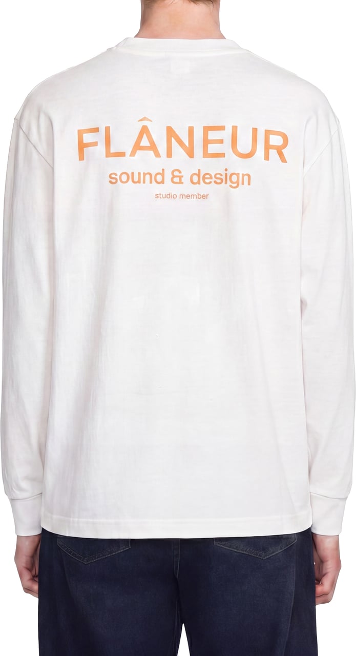 FLÂNEUR Sound & Design Long Sleeve | White/Orange Wit