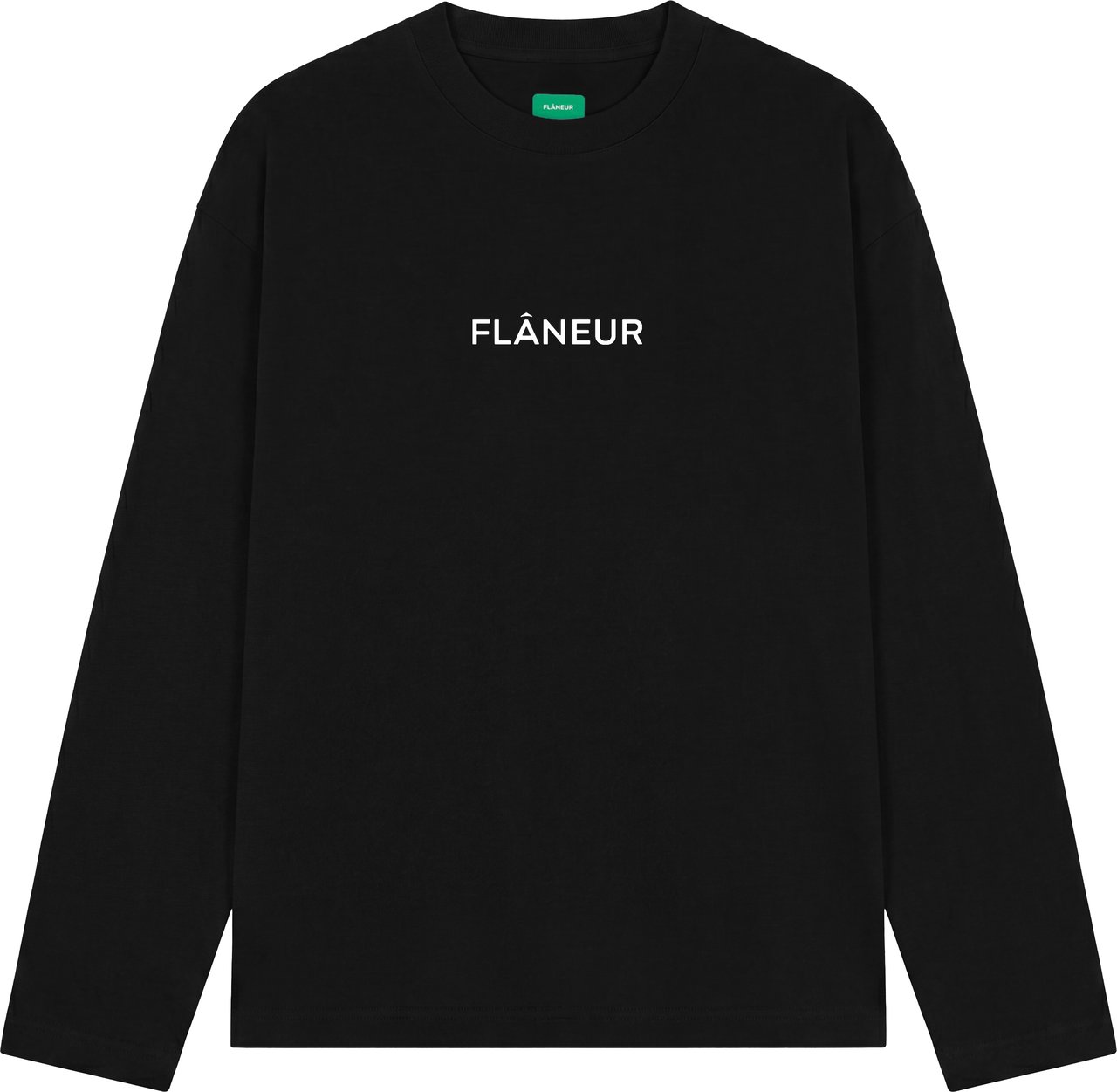 FLÂNEUR Box Logo Long Sleeve | Black Zwart