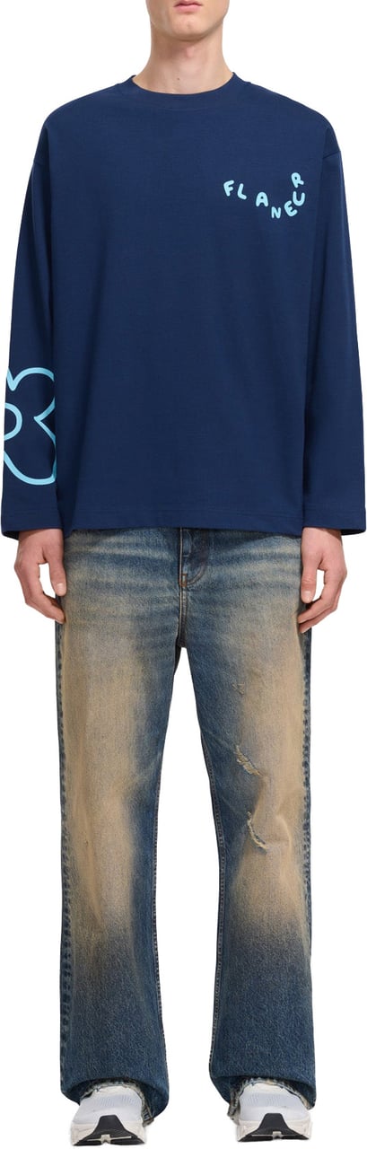 FLÂNEUR Blossom Long Sleeve | Navy Blauw
