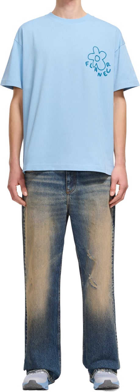FLÂNEUR Blossom T-Shirt | Light Blue Blauw
