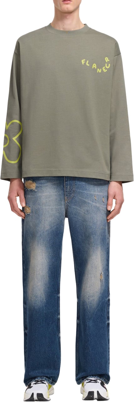 FLÂNEUR Blossom Long Sleeve | Khaki Groen