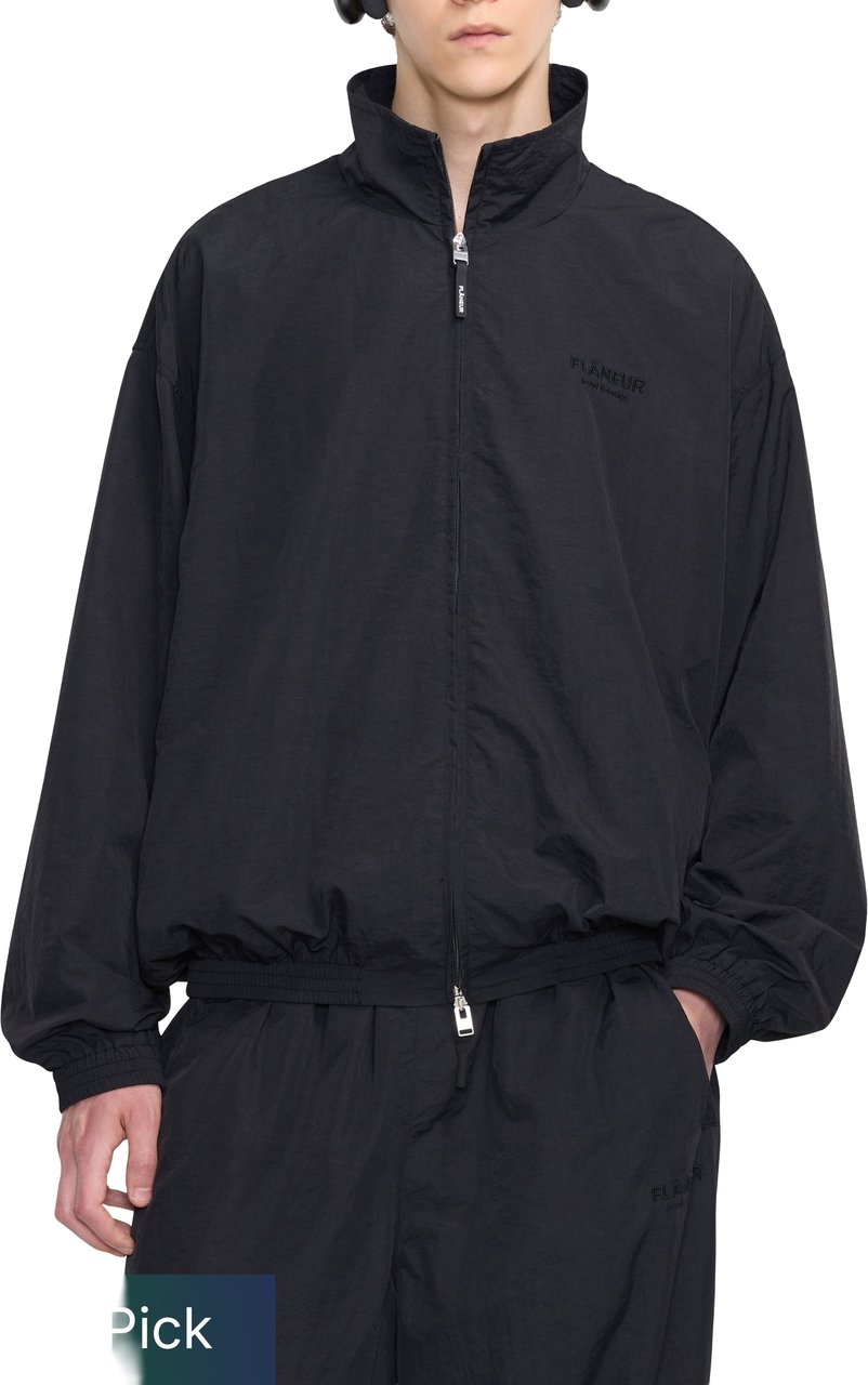 FLÂNEUR Sound & Design Track Jacket | Black Zwart