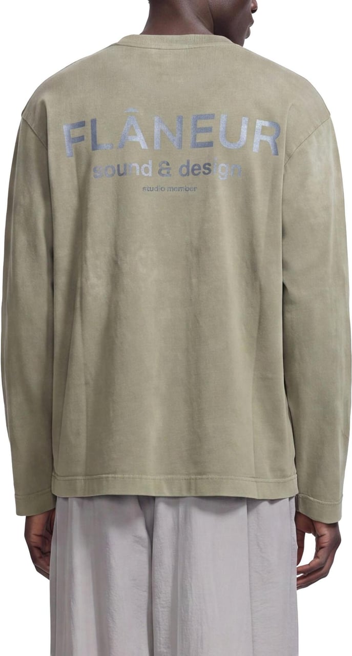 FLÂNEUR Sound & Design Studio Member Long Sleeve | Washed Green Groen