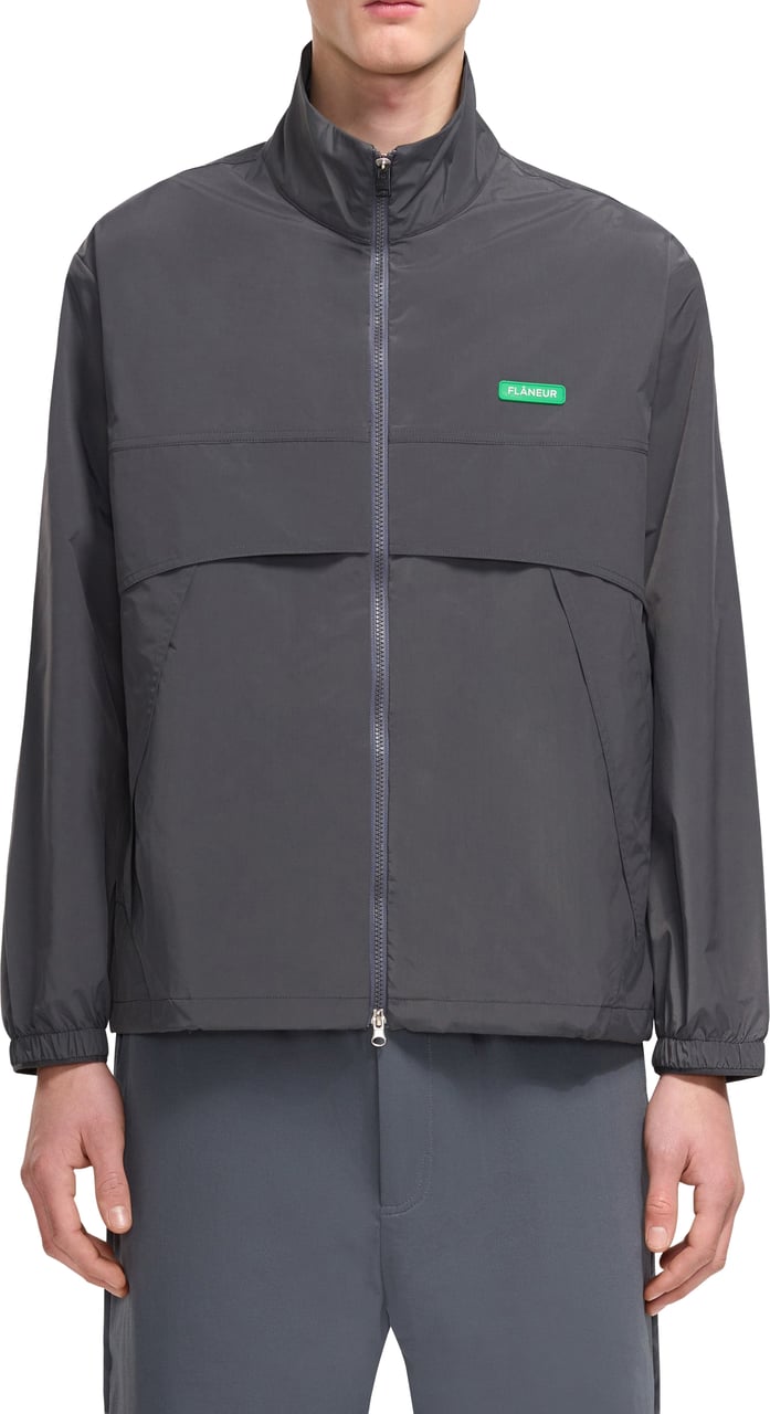 FLÂNEUR Badge Track Jacket | Dark Grey Grijs