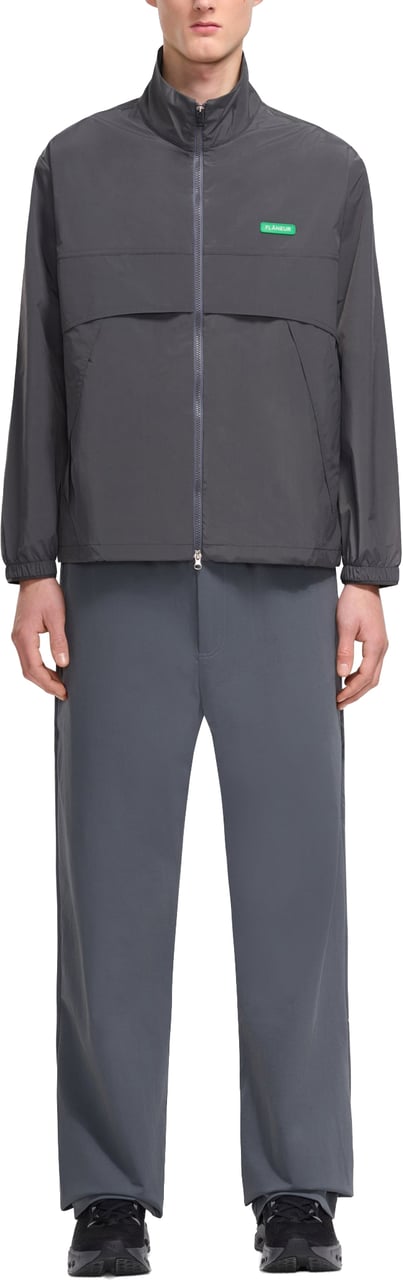 FLÂNEUR Badge Track Jacket | Dark Grey Grijs