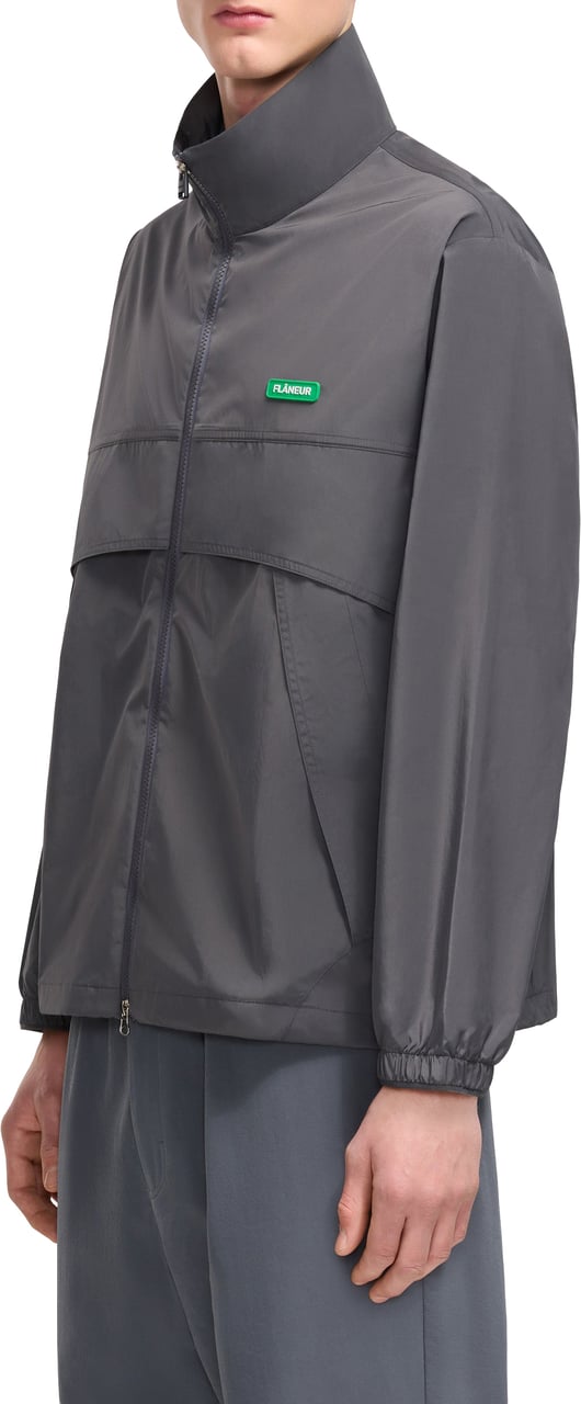 FLÂNEUR Badge Track Jacket | Dark Grey Grijs