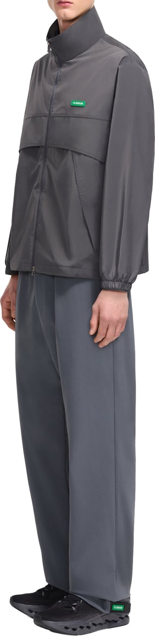 FLÂNEUR Badge Track Jacket | Dark Grey Grijs