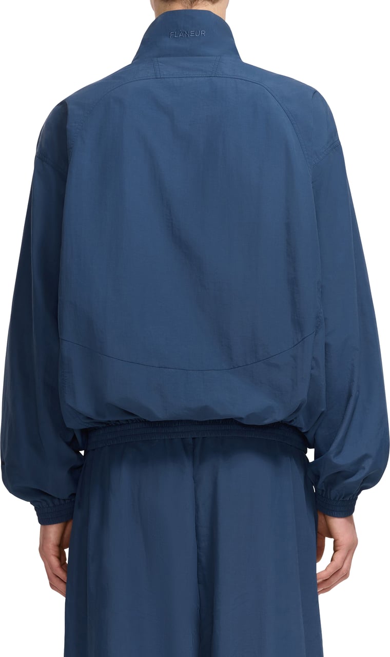 FLÂNEUR Flaneur Music Paneled Track Jacket | Navy Blauw