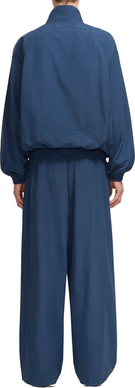 FLÂNEUR Flaneur Music Paneled Track Jacket | Navy Blauw