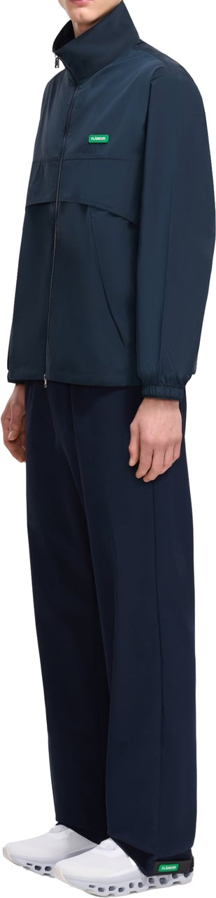 FLÂNEUR Badge Track Jacket | Navy Blauw