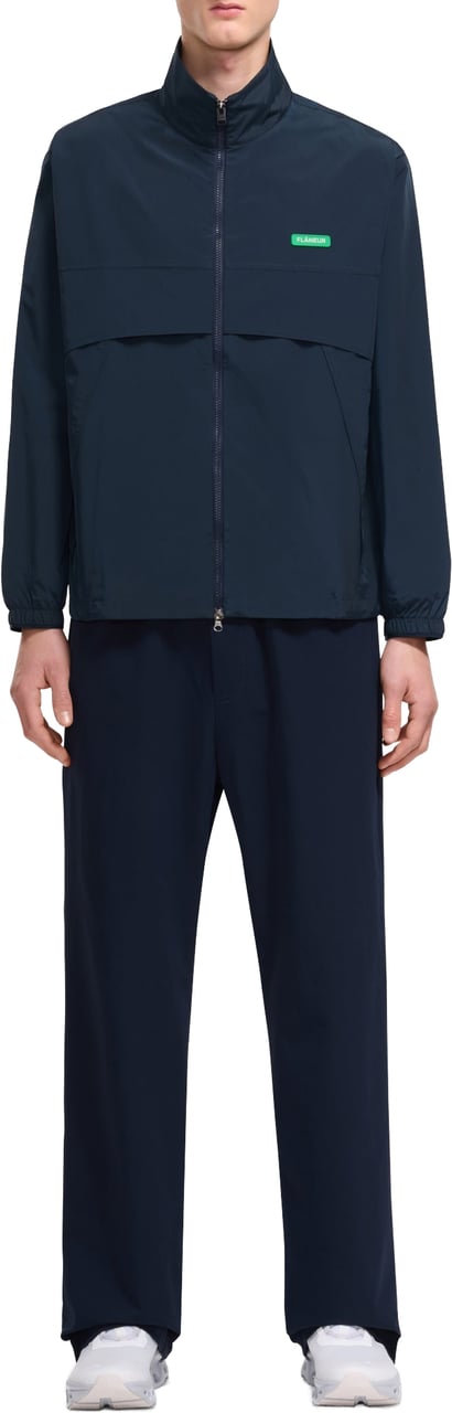 FLÂNEUR Badge Track Jacket | Navy Blauw
