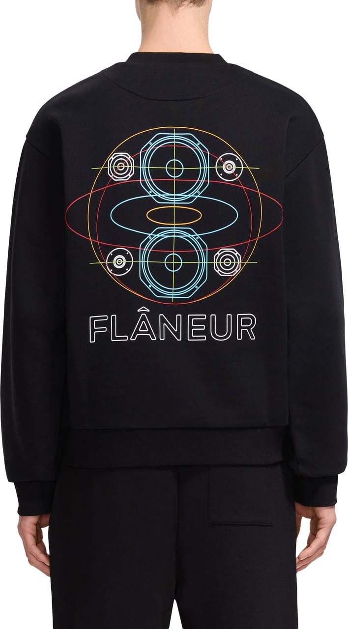 FLÂNEUR Speaker Sweater | Black/Multicolor Zwart